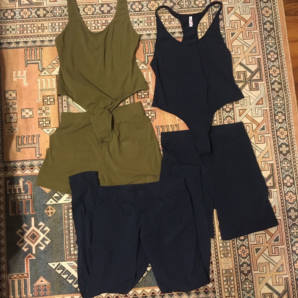 Los Angeles Apparel bodysuit legging shorts bundle